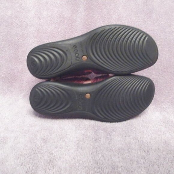 ECCO Light Slingback Sandals Size 8.5 39 Leather Croc Comfort Walk Ankle Strap - Picture 9 of 12